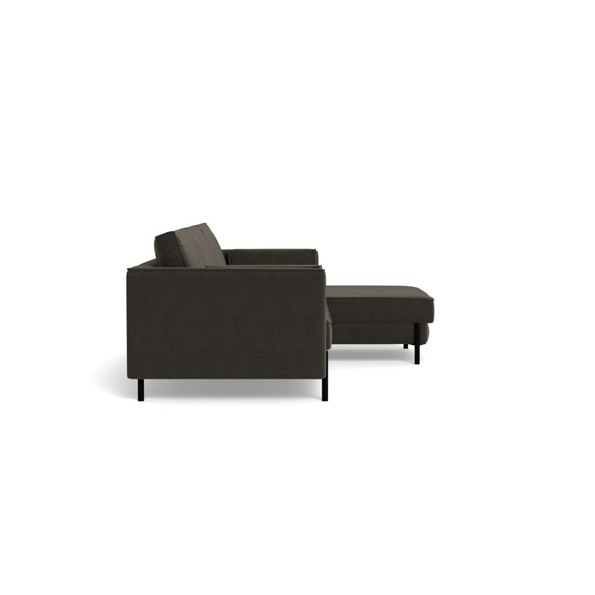 Heal's Tortona Right Hand Facing 4 Seater Corner Chaise Velvet Charcoal Black Feet – image 3