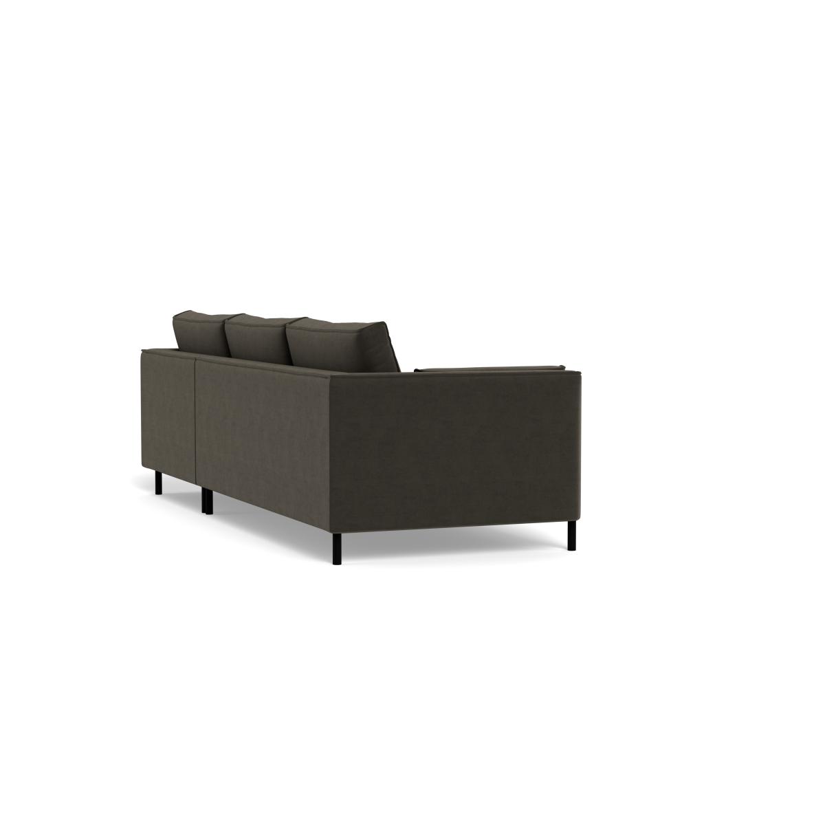 Heal's Tortona Right Hand Facing 4 Seater Corner Chaise Velvet Charcoal Black Feet – image 4