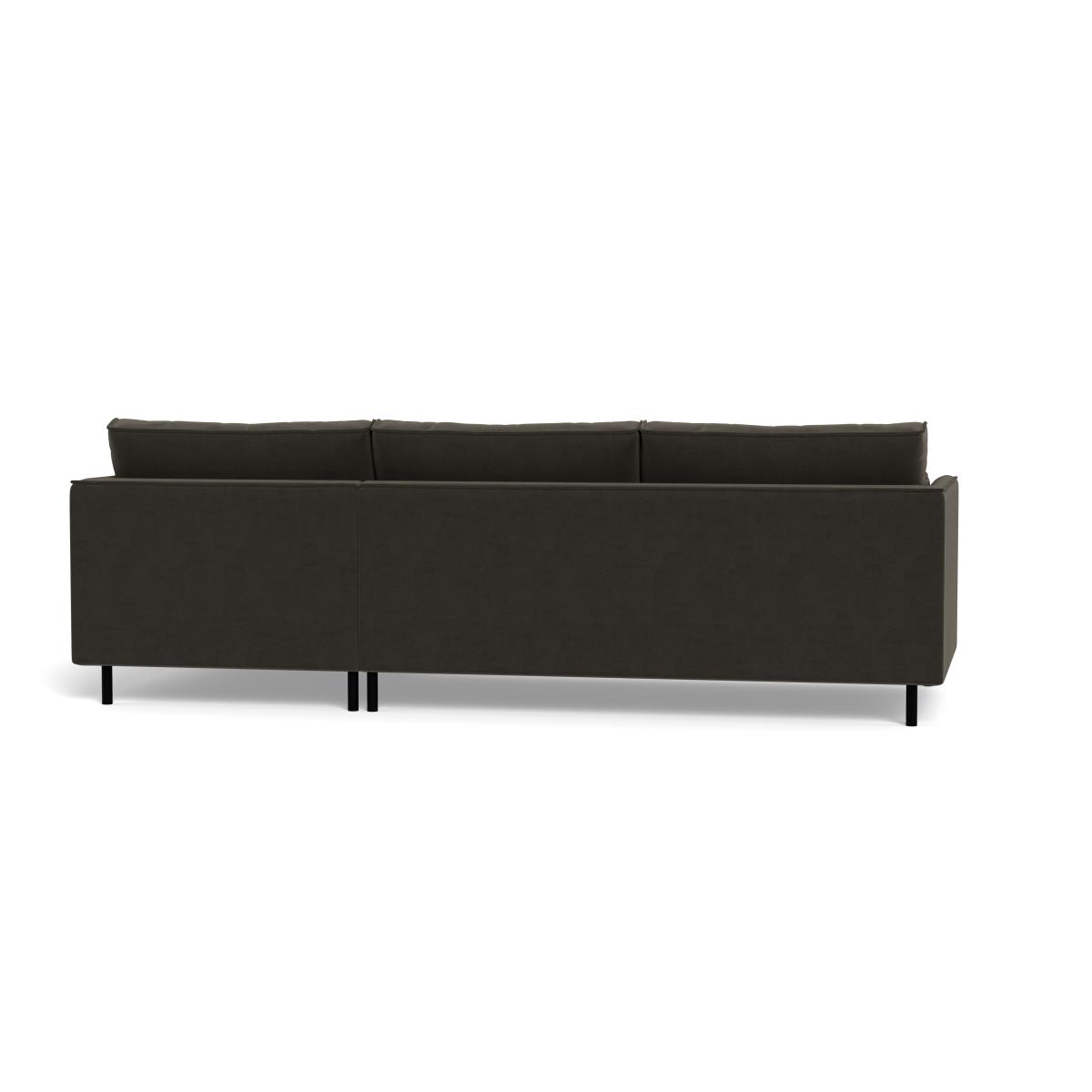 Heal's Tortona Right Hand Facing 4 Seater Corner Chaise Velvet Charcoal Black Feet – image 5