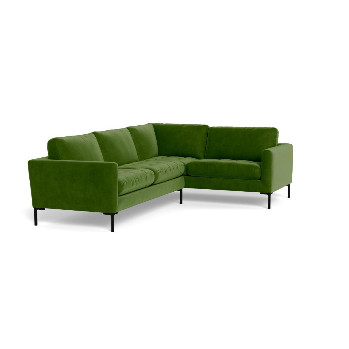 Heal's Eton Right Hand Facing Corner Sofa Smart Luxe Velvet Grass Black Feet - Heal's UK Furniture – image 2