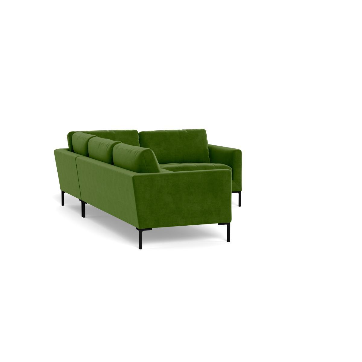 Heal's Eton Right Hand Facing Corner Sofa Smart Luxe Velvet Grass Black Feet - Heal's UK Furniture – image 4