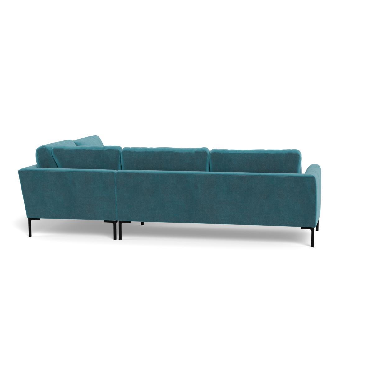 Heal's Eton Right Hand Facing Corner Sofa Smart Luxe Velvet Airforce Blue Black Feet - Heal's UK Furniture – image 5