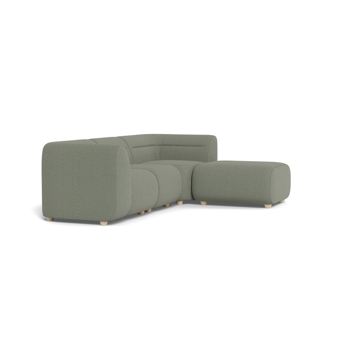 Heal's Lilli Right Hand Facing Compact Corner Sofa Boucle Tweed Lapis Natural Beech Feet – image 2