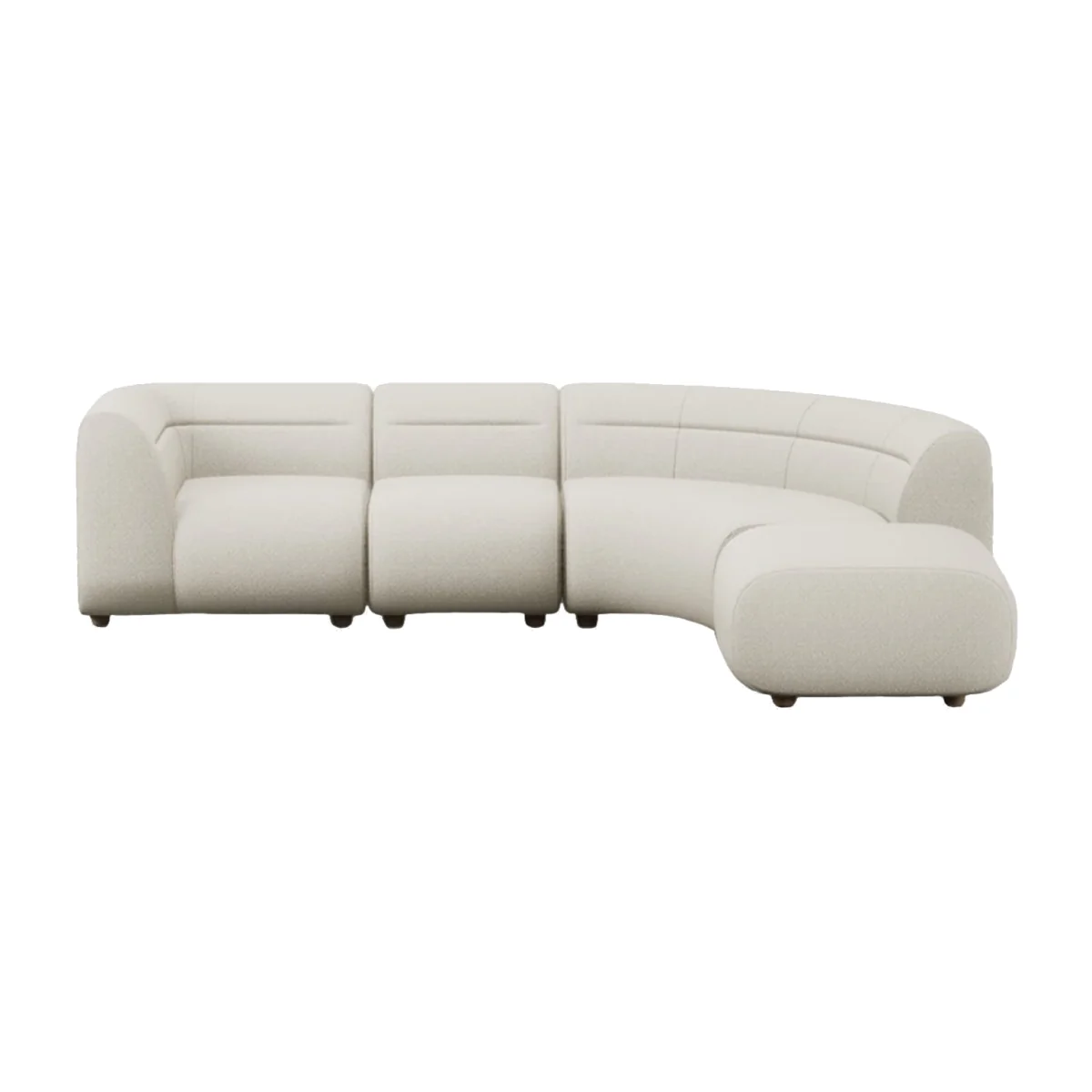 Heal's Lilli Curved Right Hand Facing Corner Sofa Loop Twill Ochre Natural Feet – image 1
