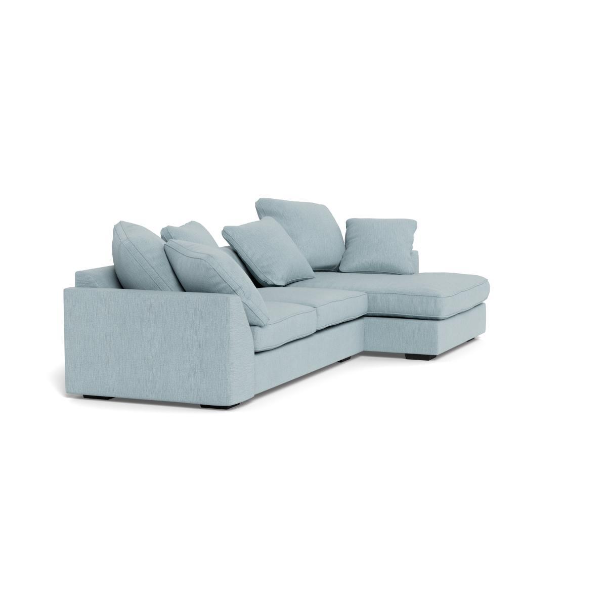 Heal's Cumulus Right Hand Facing Corner Sofa Smart Linen Mix Duck Egg Black Feet - Heal's UK Furniture – image 2