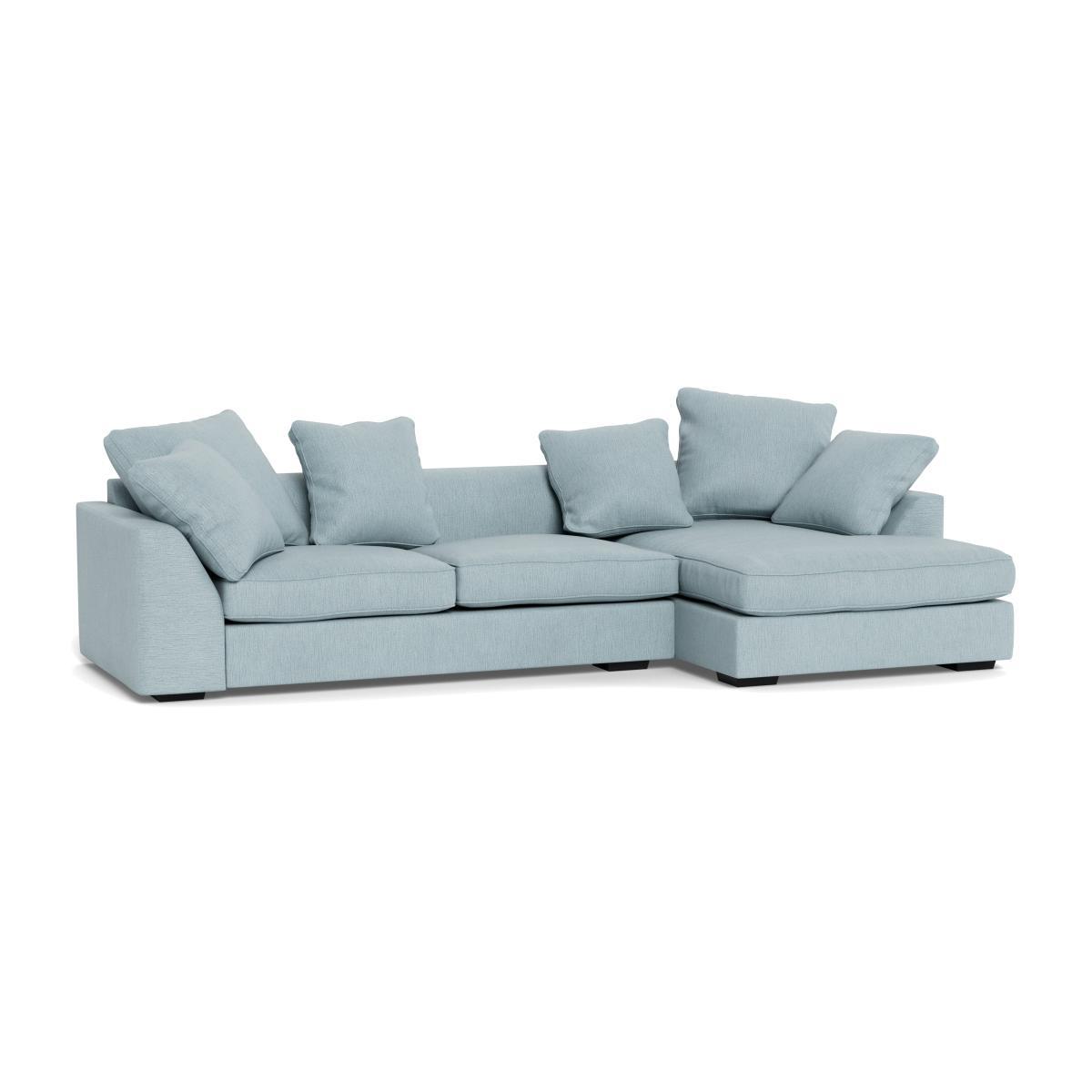 Heal's Cumulus Right Hand Facing Corner Sofa Smart Linen Mix Duck Egg Black Feet - Heal's UK Furniture – image 1