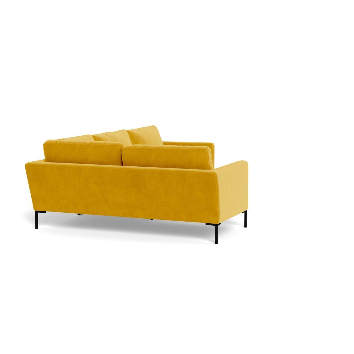 Heal's Eton Left Hand Facing Corner Sofa Smart Luxe Velvet Canary Black Feet - Heal's UK Furniture – image 2