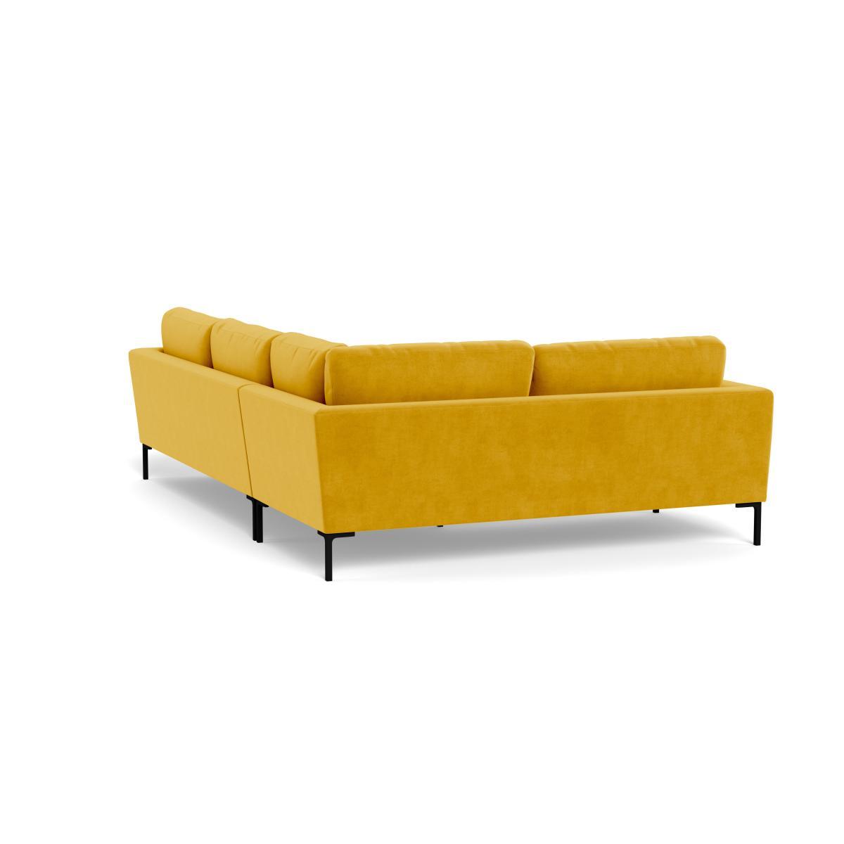 Heal's Eton Left Hand Facing Corner Sofa Smart Luxe Velvet Canary Black Feet - Heal's UK Furniture – image 4