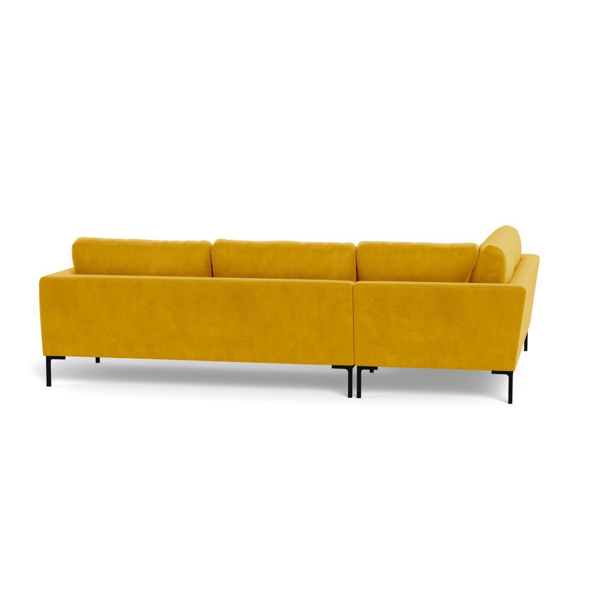 Heal's Eton Left Hand Facing Corner Sofa Smart Luxe Velvet Canary Black Feet - Heal's UK Furniture – image 5