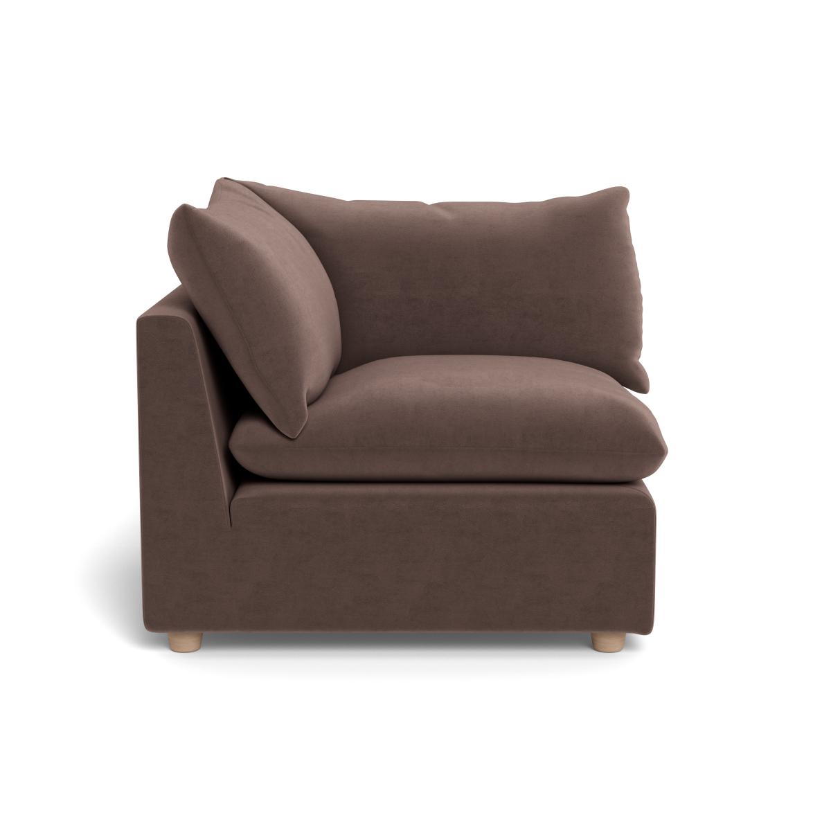 Heal's Astrid Corner Unit Velvet Mink Walnut Stained Beech Feet – image 3