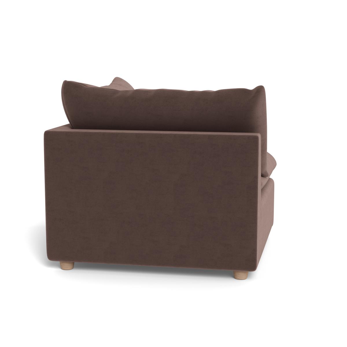 Heal's Astrid Corner Unit Velvet Mink Walnut Stained Beech Feet – image 5