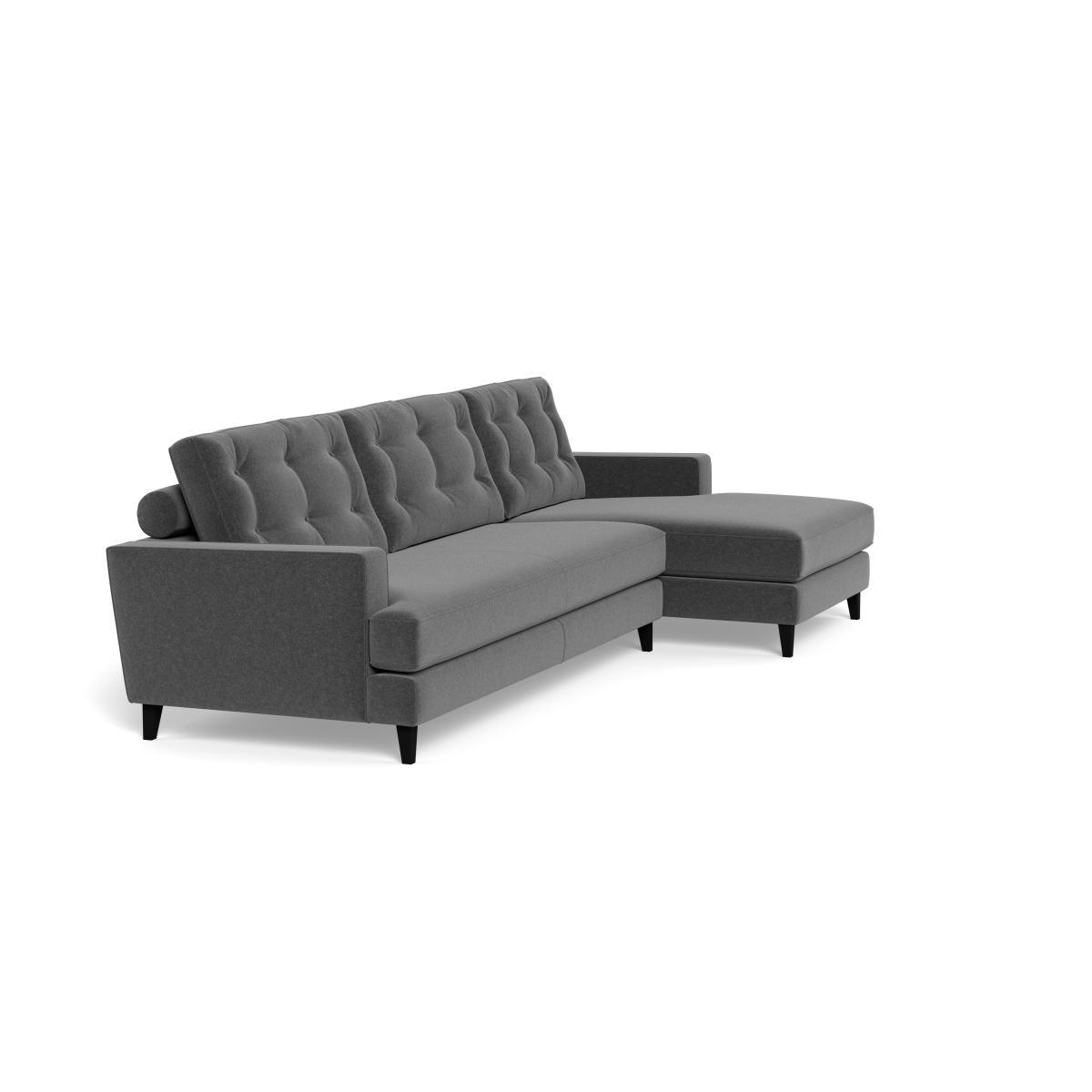 Heal's Mistral Right Hand Facing Corner Sofa Melton Wool Granite Black Feet - Heal's UK Furniture – image 2