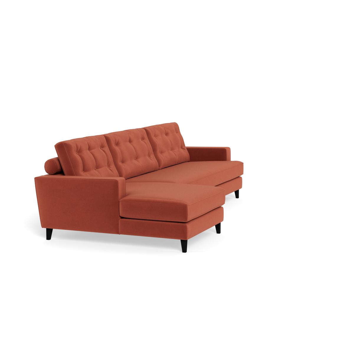 Heal's Mistral Left Hand Facing Chaise Sofa Smart Luxe Velvet Tawny Natural Feet – image 2