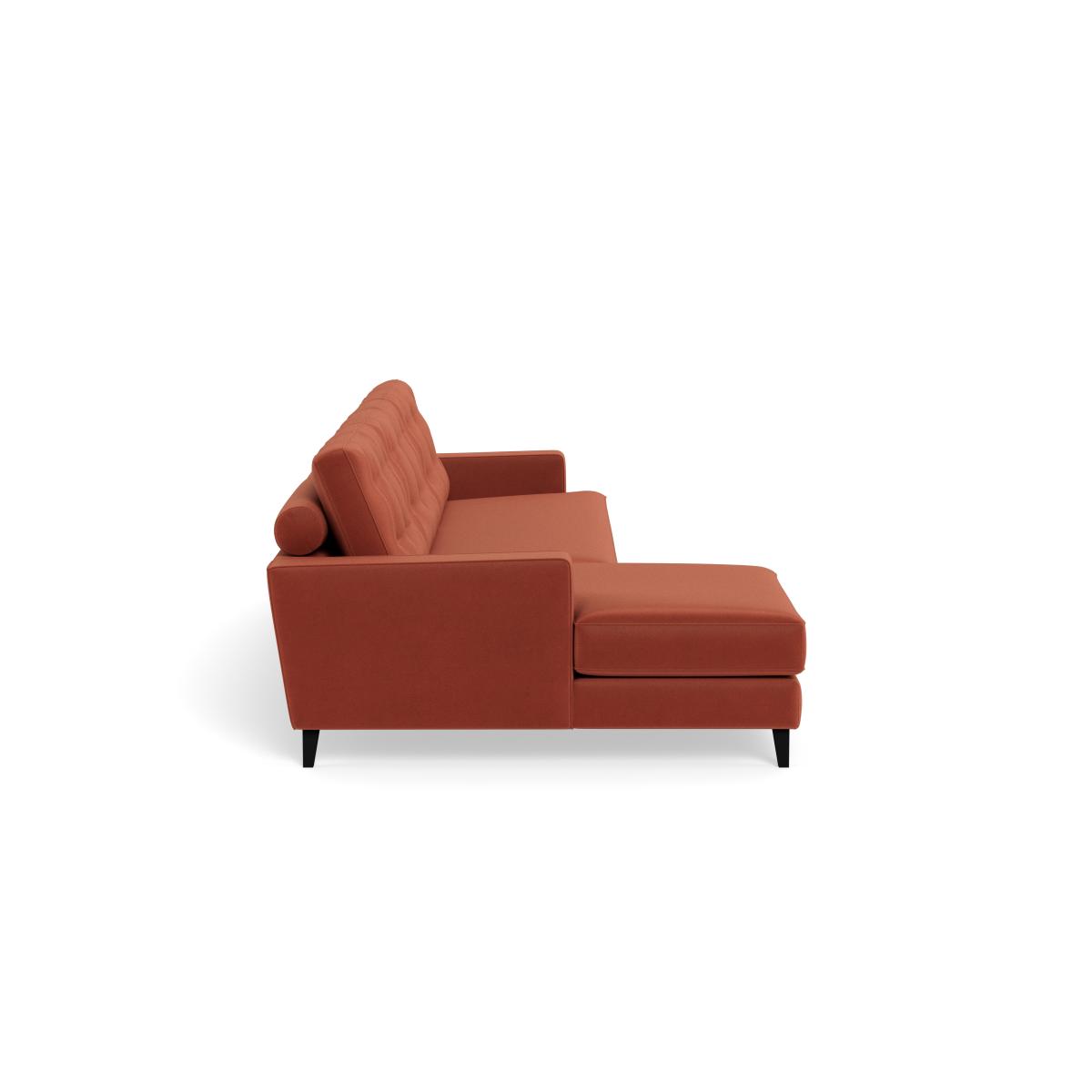 Heal's Mistral Left Hand Facing Chaise Sofa Smart Luxe Velvet Tawny Natural Feet – image 3
