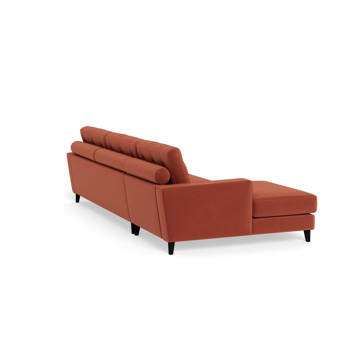 Heal's Mistral Left Hand Facing Chaise Sofa Smart Luxe Velvet Tawny Natural Feet – image 4