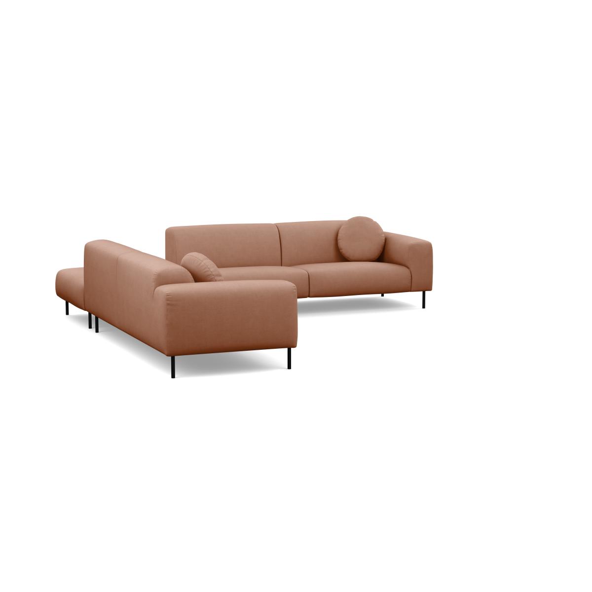 Heal's Luna Large Corner Sofa Tundra Texture Rust Black Feet - Heal's UK Furniture – image 4