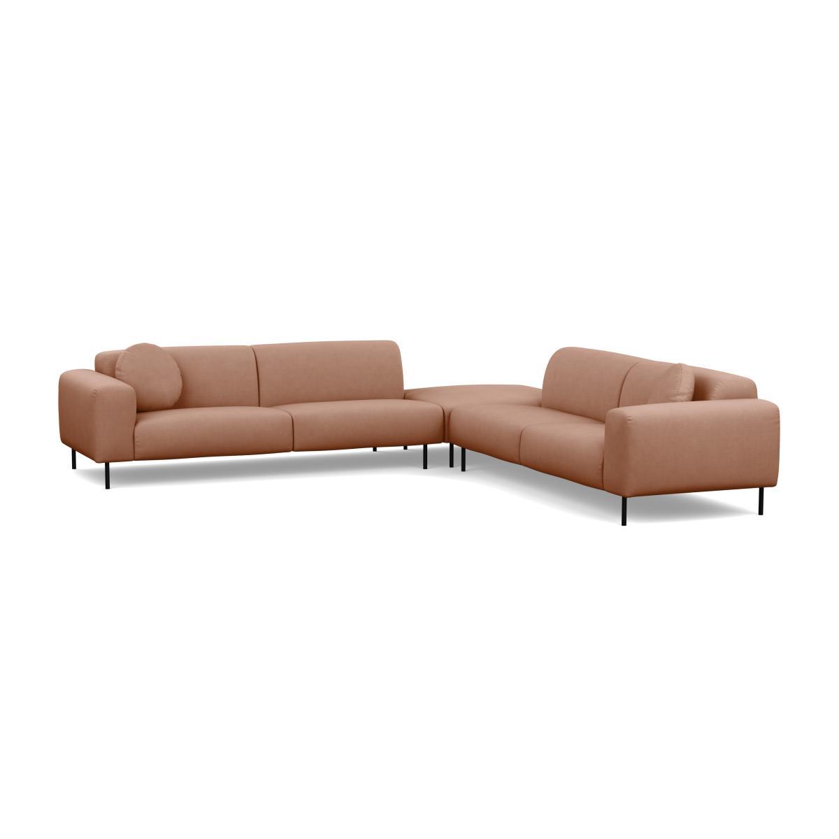Heal's Luna Large Corner Sofa Tundra Texture Rust Black Feet - Heal's UK Furniture – image 1