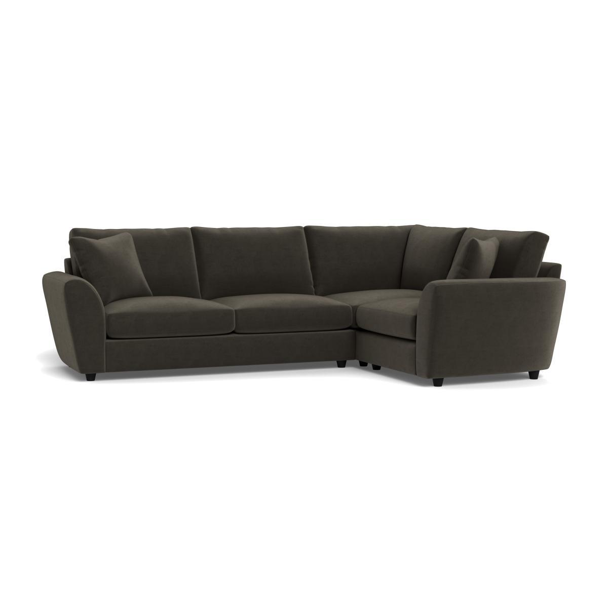 Heal's Snooze Right Hand Facing Corner Sofa Velvet Charcoal Black Feet - Heal's UK Furniture – image 1