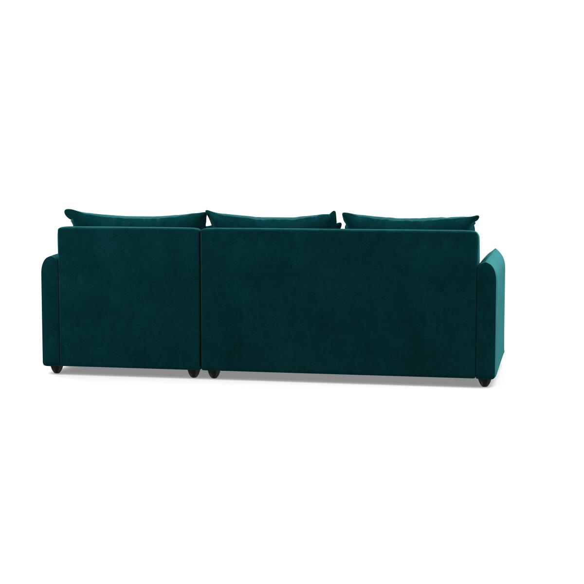 Heal's Pillow Medium RHF Corner Chaise Sofa Smart Luxe Velvet Ocean Stained Oak Feet - Heal's UK Furniture – image 5