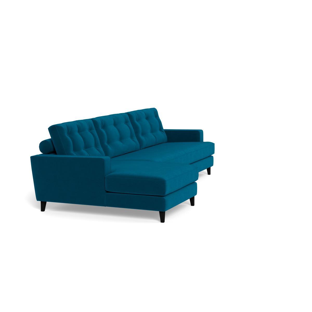 Heal's Mistral Left Hand Corner Sofa Velvet Teal Natural Feet - Heal's UK Furniture – image 2