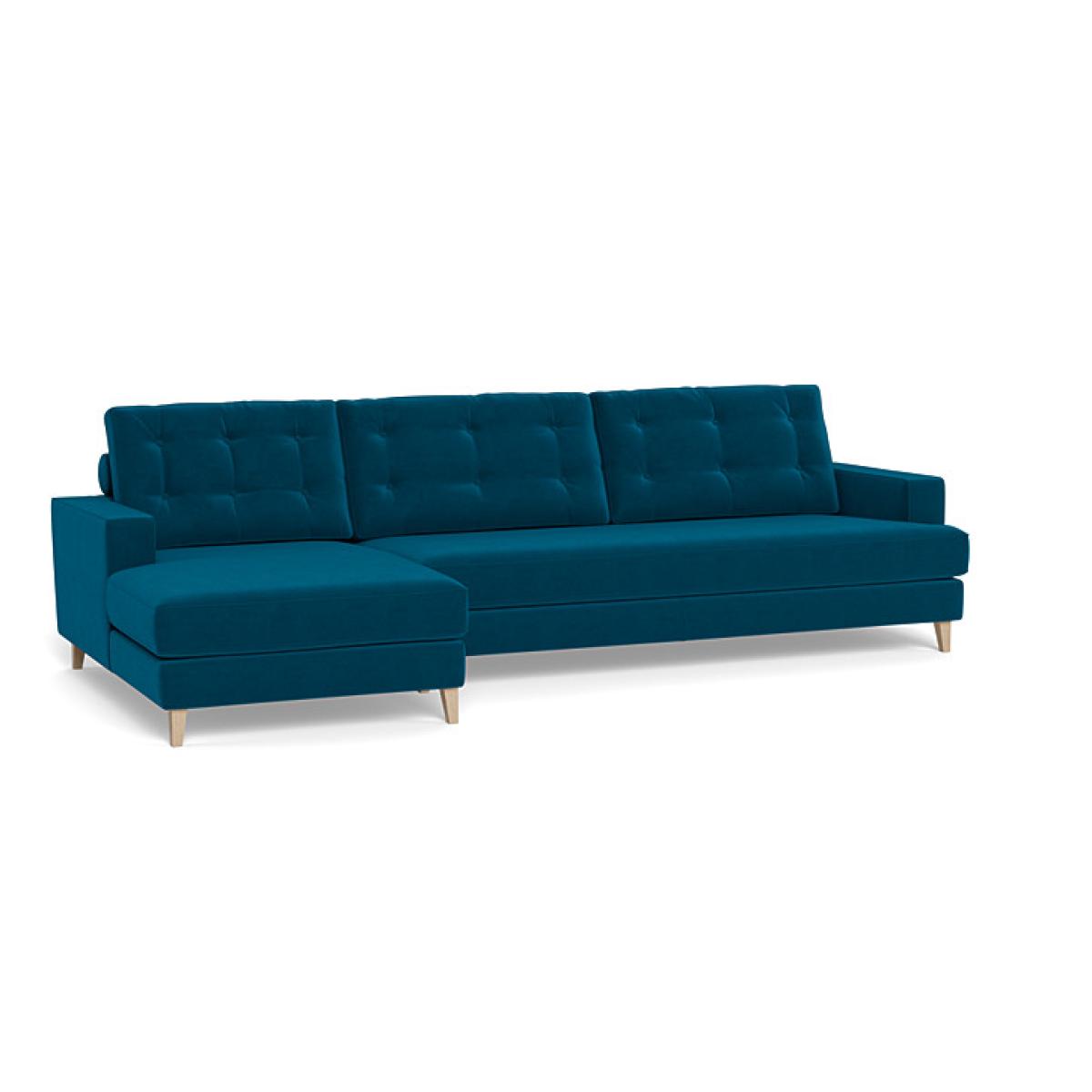 Heal's Mistral Left Hand Corner Sofa Velvet Teal Natural Feet - Heal's UK Furniture – image 6