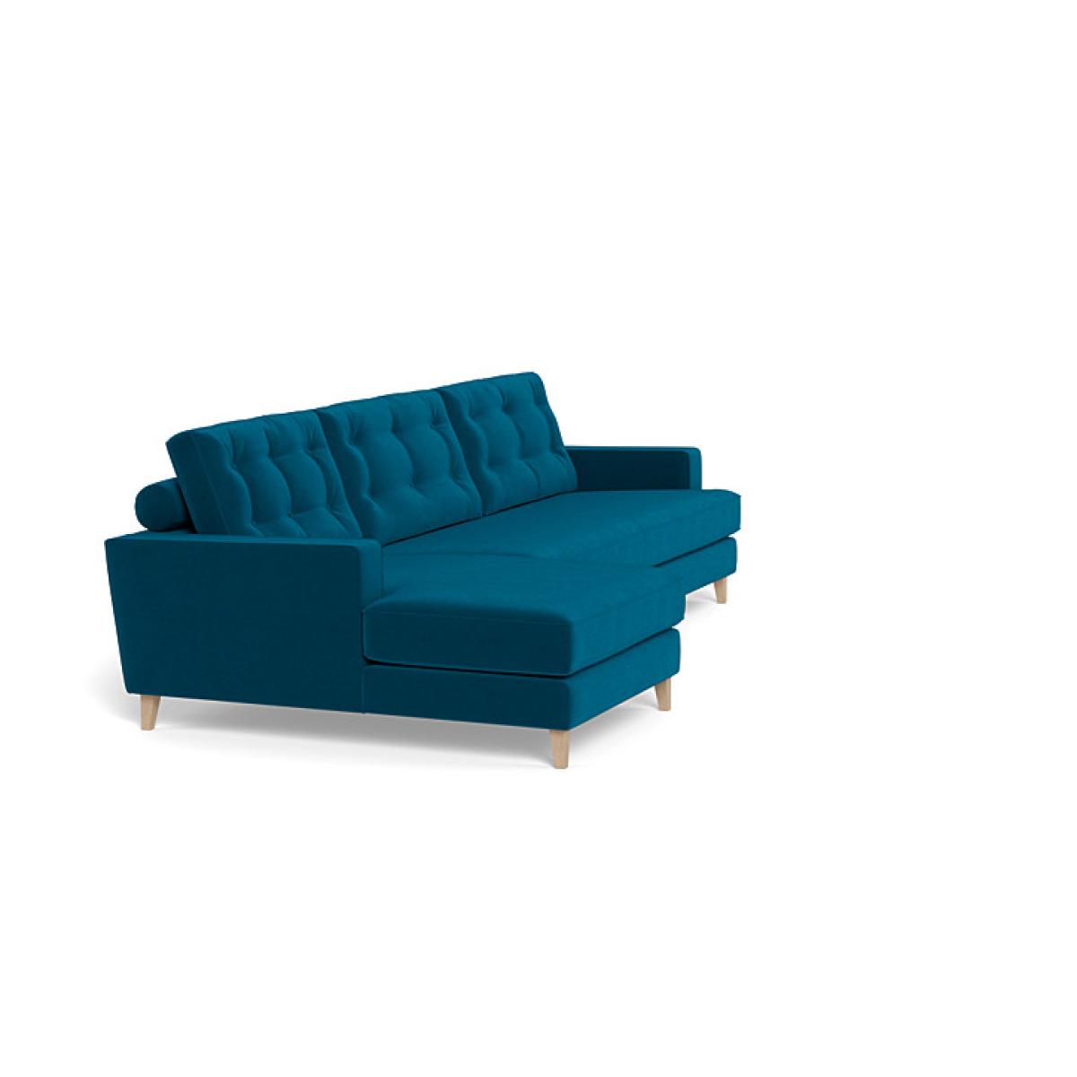 Heal's Mistral Left Hand Corner Sofa Velvet Teal Natural Feet - Heal's UK Furniture – image 7