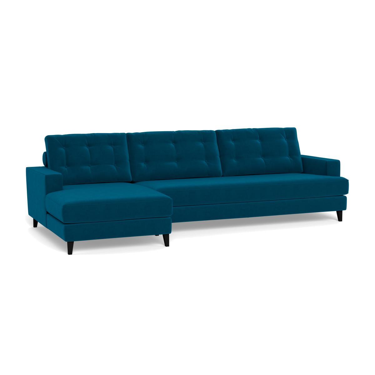 Heal's Mistral Left Hand Corner Sofa Velvet Teal Natural Feet - Heal's UK Furniture – image 1
