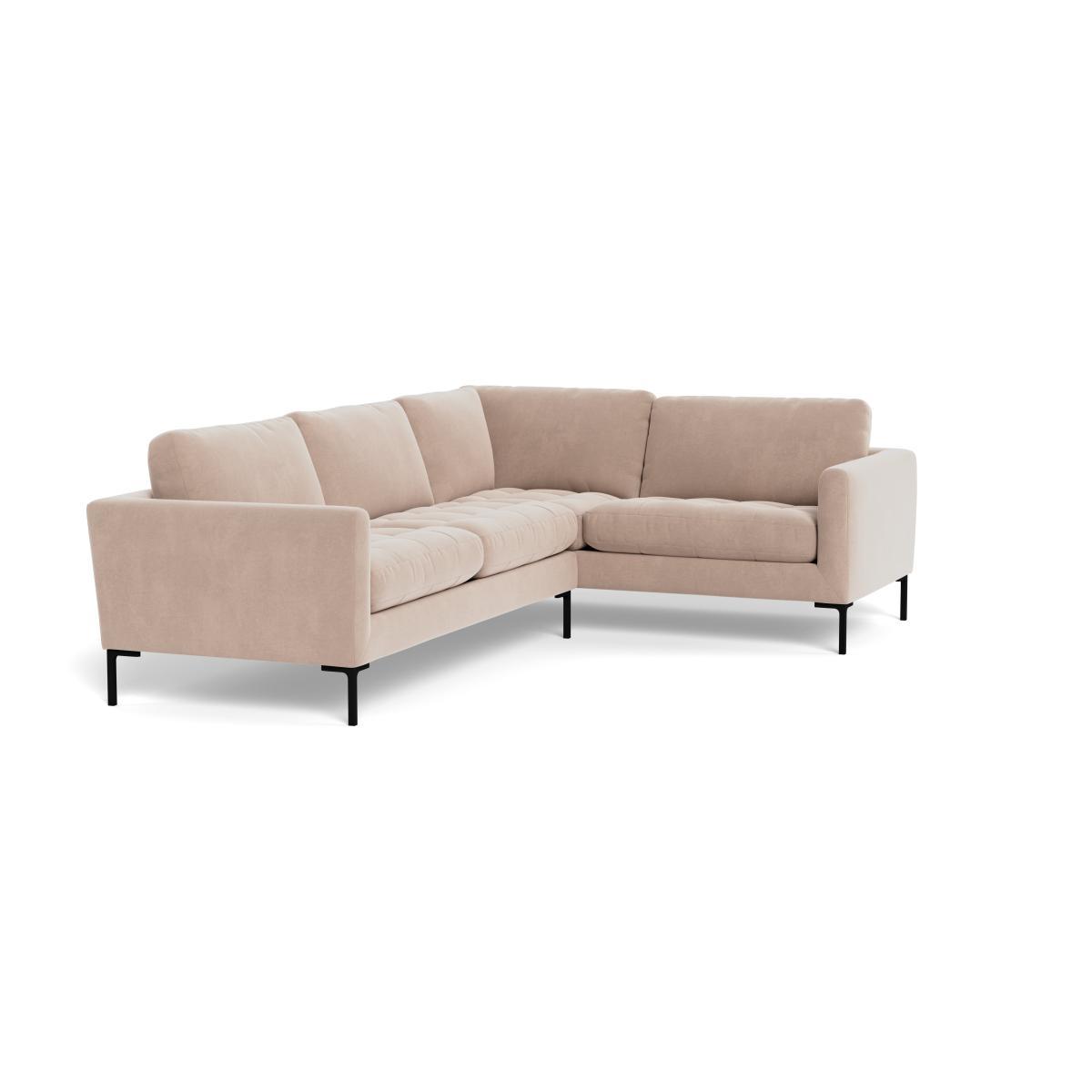 Heal's Eton Right Hand Facing Corner Sofa Smart Velvet Pebble Brass Feet - Heal's UK Furniture – image 2