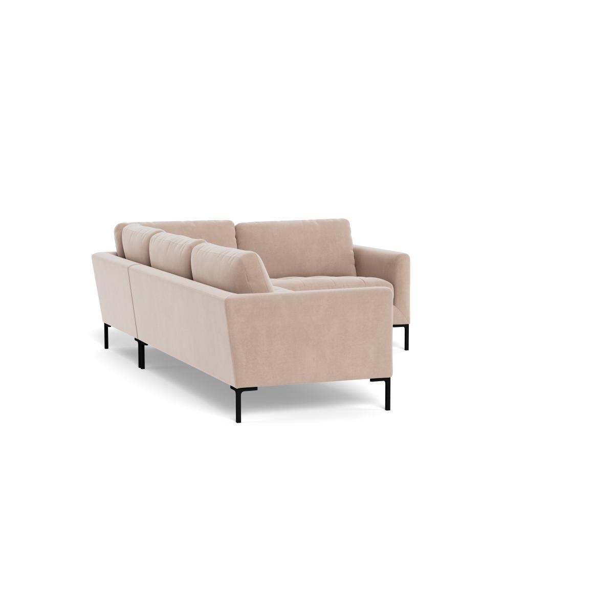 Heal's Eton Right Hand Facing Corner Sofa Smart Velvet Pebble Brass Feet - Heal's UK Furniture – image 4