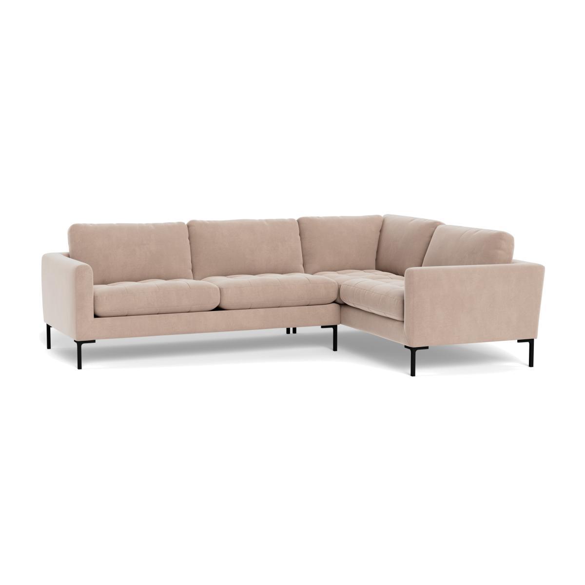 Heal's Eton Right Hand Facing Corner Sofa Smart Velvet Pebble Brass Feet - Heal's UK Furniture – image 1