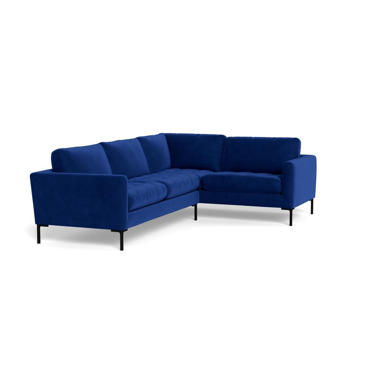 Heal's Eton Right Hand Facing Corner Sofa Smart Luxe Velvet Azure Black Feet - Heal's UK Furniture – image 2