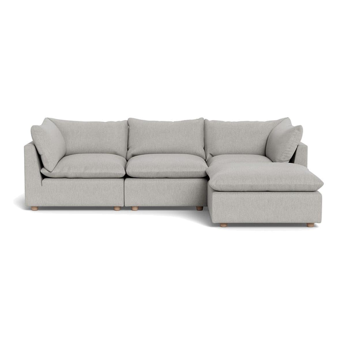 Heal's Astrid Right Hand Facing Corner Sofa Smart Linen Mix Silver Natural Beech Feet