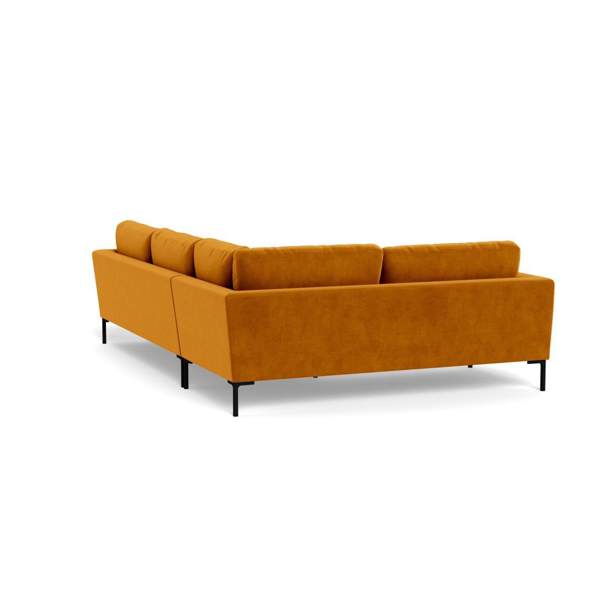 Heal's Eton Left Hand Facing Corner Sofa Smart Luxe Velvet Cognac Brass Feet - Heal's UK Furniture – image 4