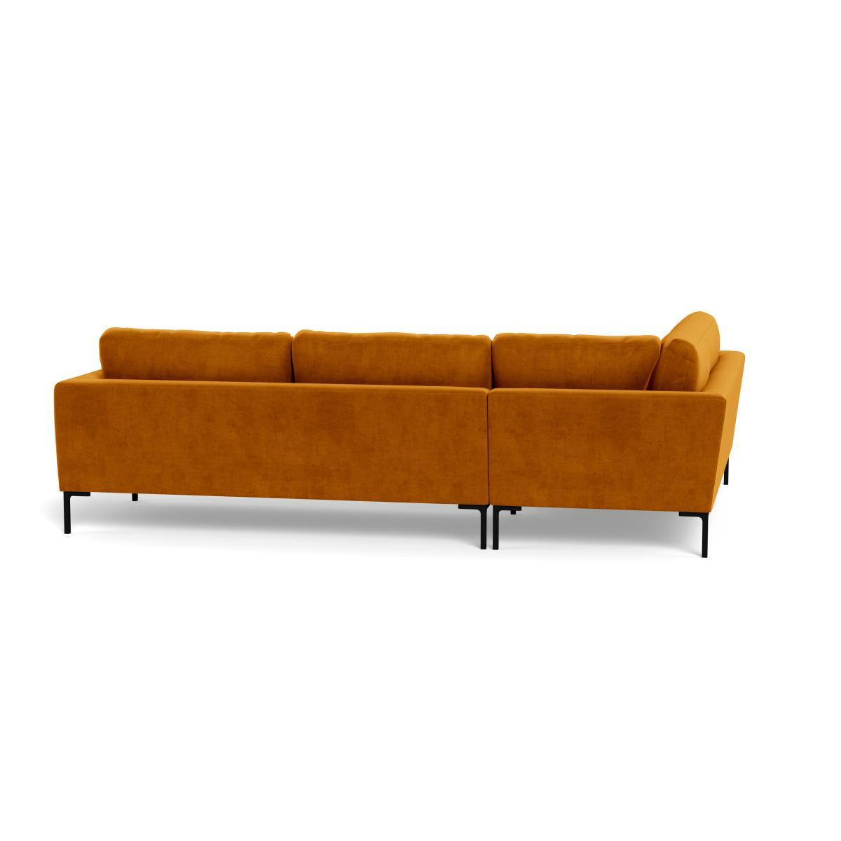 Heal's Eton Left Hand Facing Corner Sofa Smart Luxe Velvet Cognac Brass Feet - Heal's UK Furniture – image 5