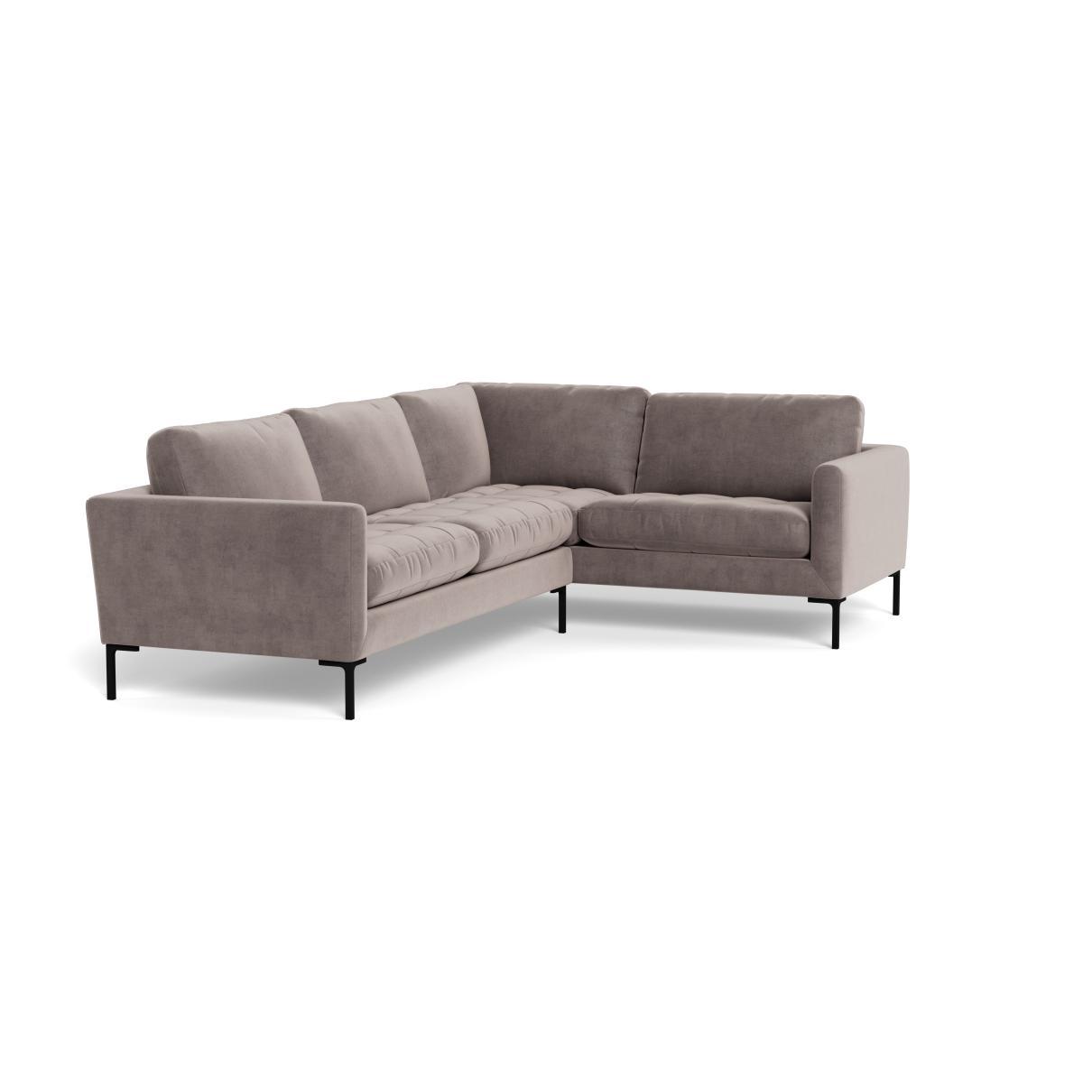 Heal's Eton Right Hand Facing Corner Sofa Smart Luxe Velvet Mushroom Brass Feet - Heal's UK Furniture – image 2