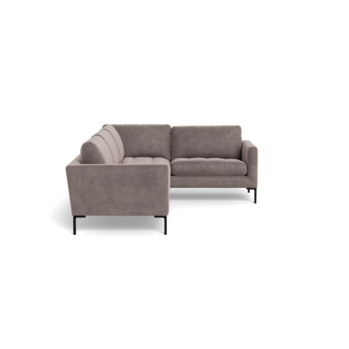 Heal's Eton Right Hand Facing Corner Sofa Smart Luxe Velvet Mushroom Brass Feet - Heal's UK Furniture – image 3