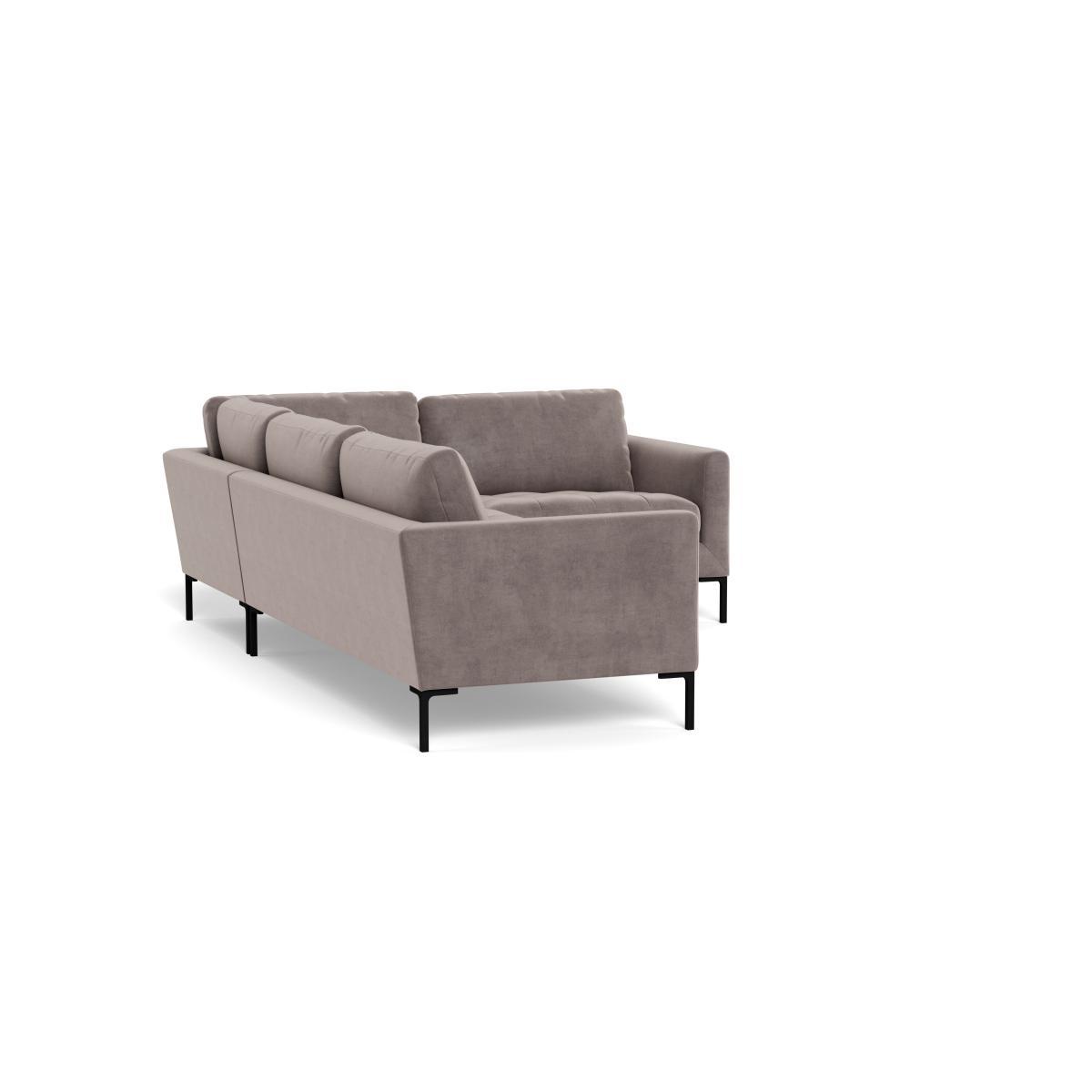 Heal's Eton Right Hand Facing Corner Sofa Smart Luxe Velvet Mushroom Brass Feet - Heal's UK Furniture – image 4