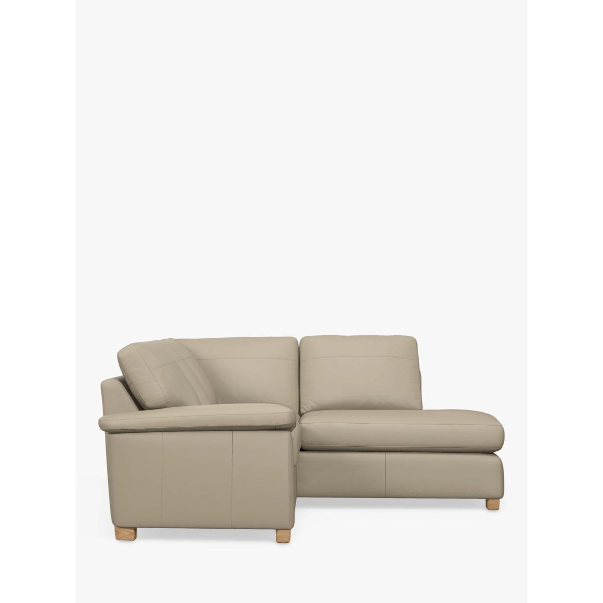 John Lewis Camden RHF Chaise Corner Leather Sofa, Light Leg – image 2