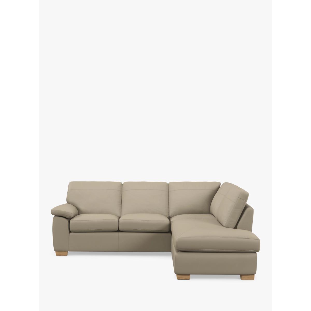 John Lewis Camden RHF Chaise Corner Leather Sofa, Light Leg – image 4