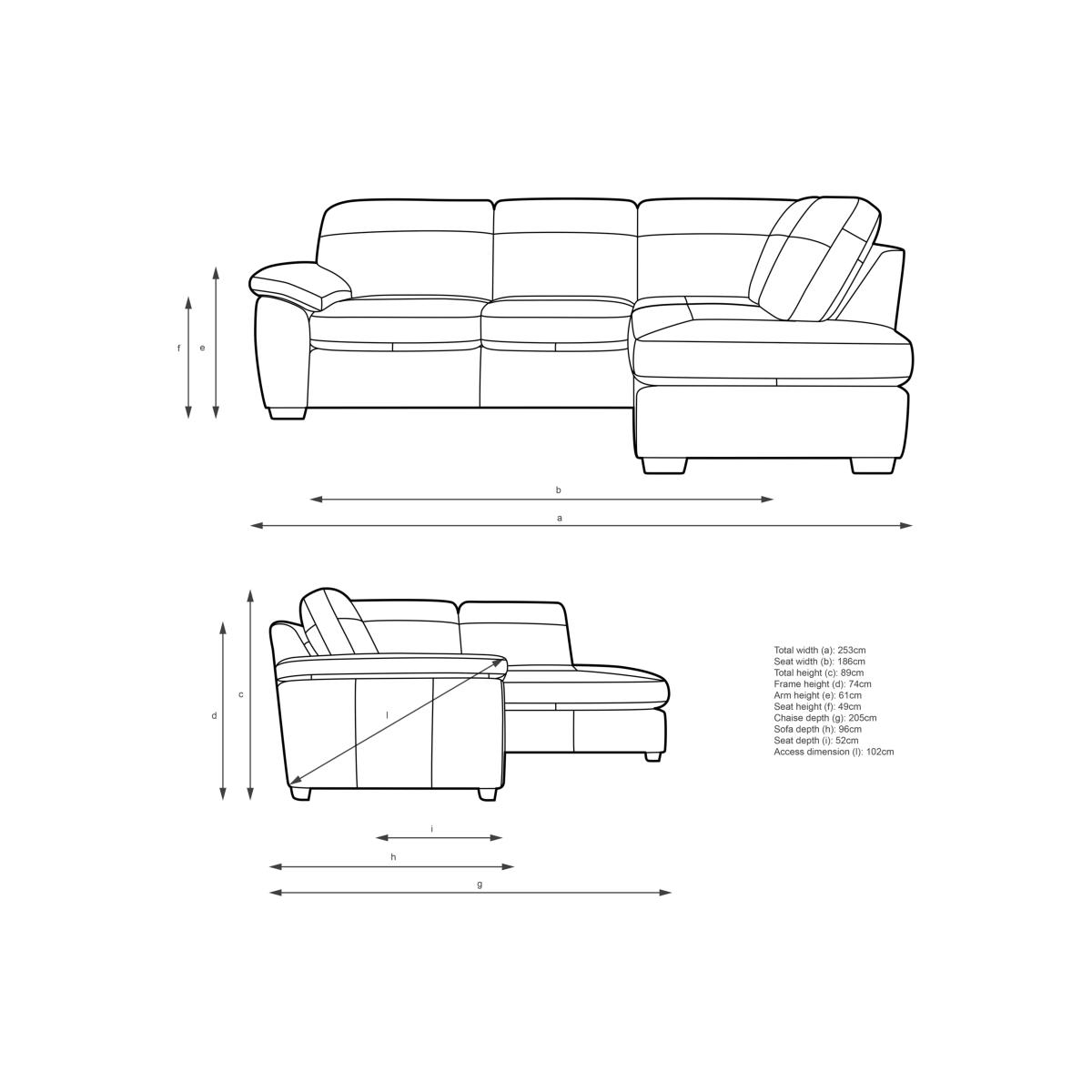 John Lewis Camden RHF Chaise Corner Leather Sofa, Light Leg – image 6