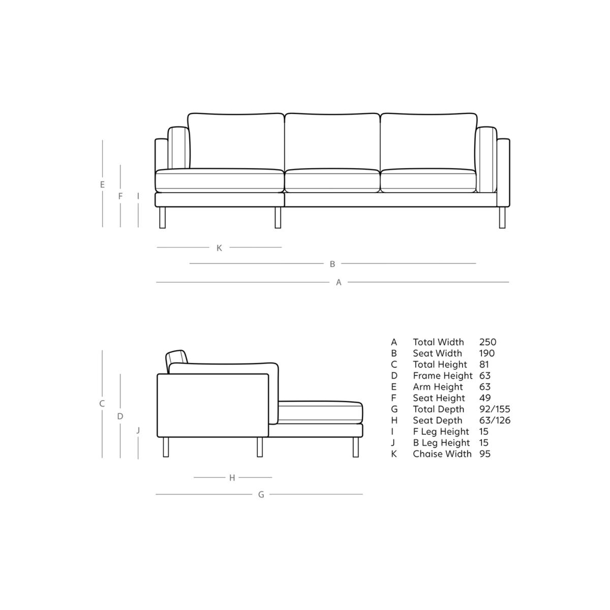 Swoon Munich Grand 4 Seater LHF Chaise End Sofa, Dark Leg – image 6