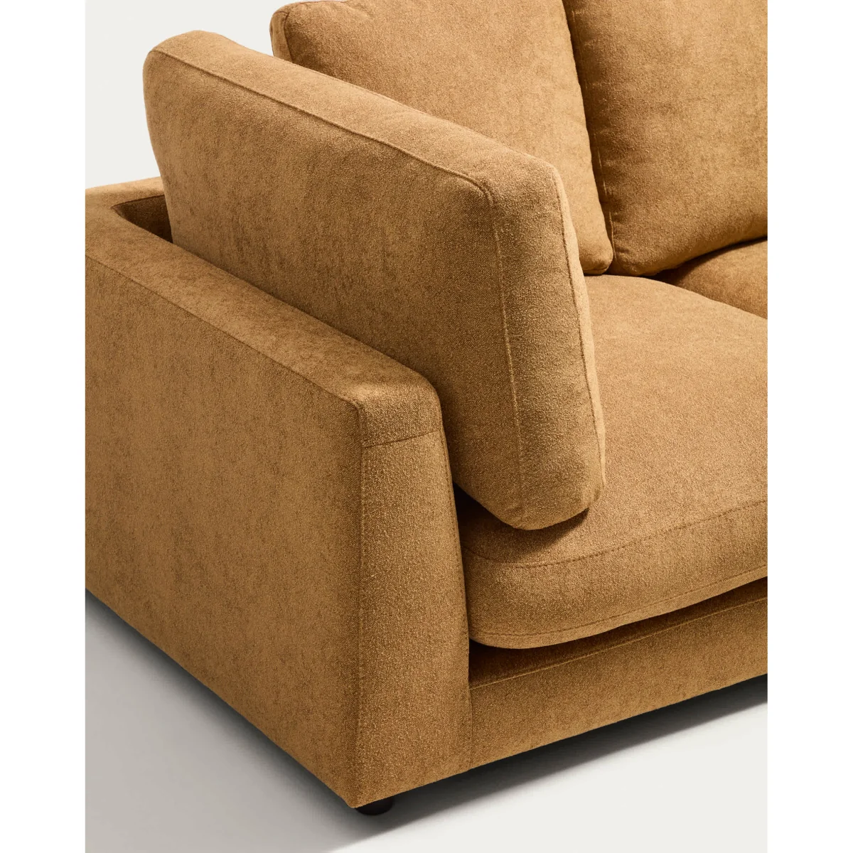 Gala chaise longue module right side in mustard micro bouclé – image 3
