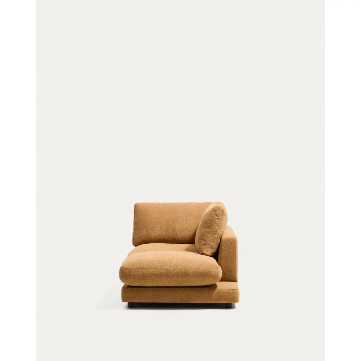 Gala chaise longue module right side in mustard micro bouclé – image 6