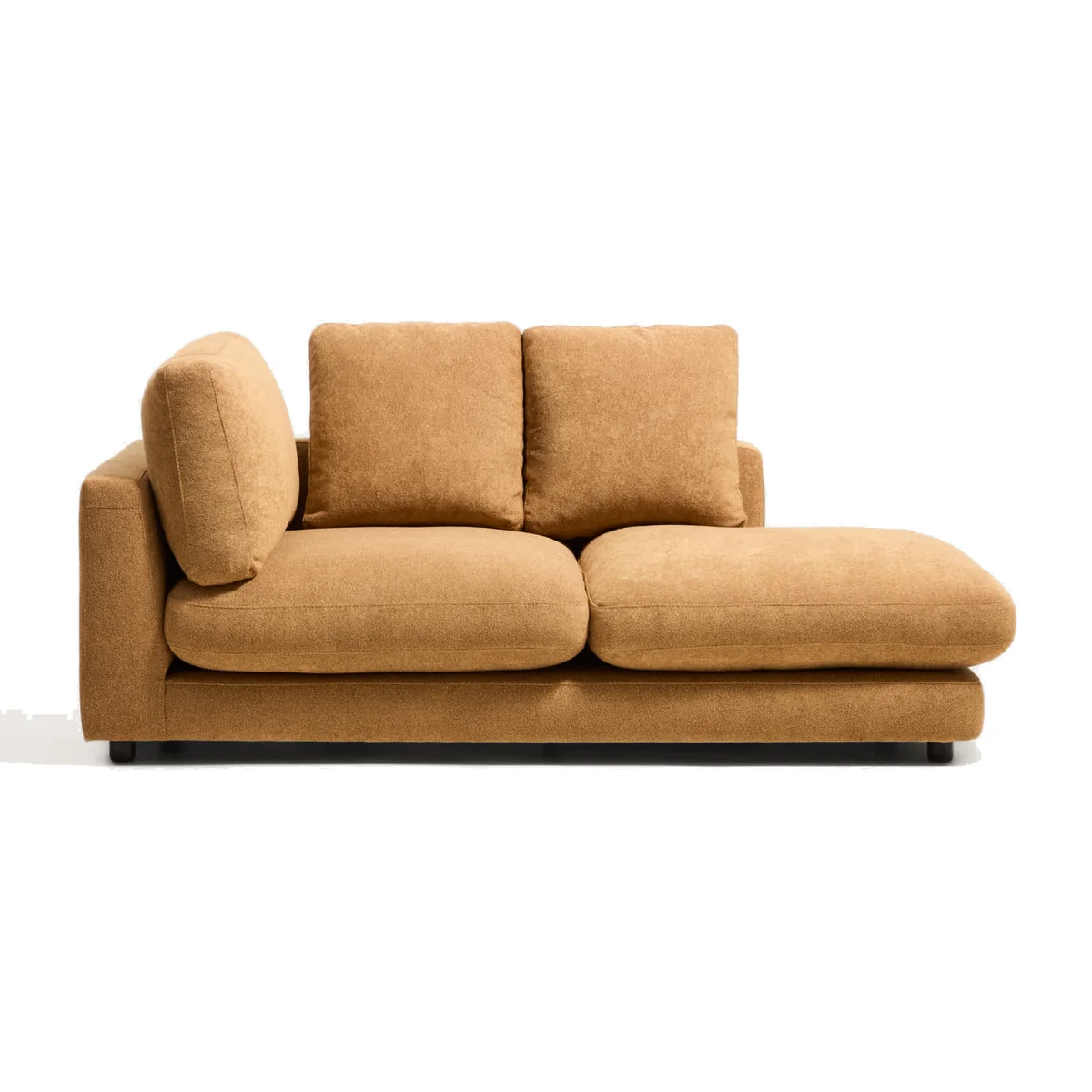 Gala chaise longue module right side in mustard micro bouclé – image 1