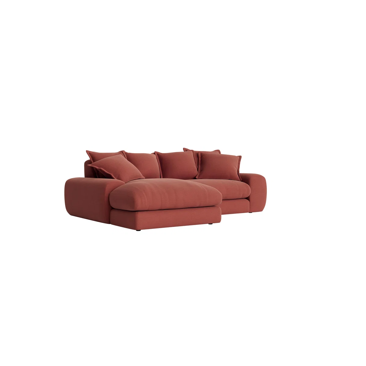 Wodge Modular Chaise Sofa - Medium Left Hand - Clever Linen - Summer Pudding – image 2
