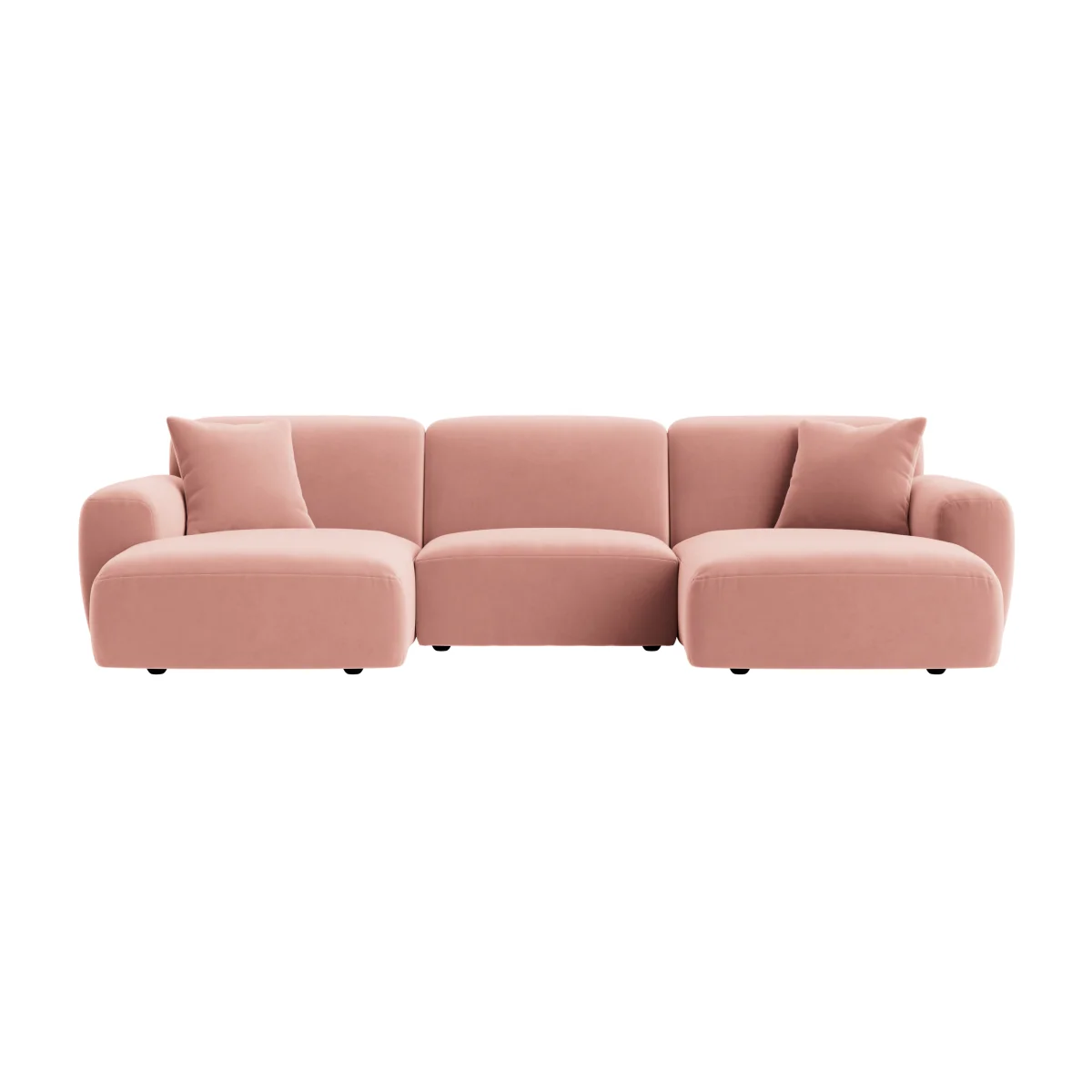 Squishblocks Modular Chaise Sofa, Udoch (Flushed Cheek Clever Velvet) – image 1