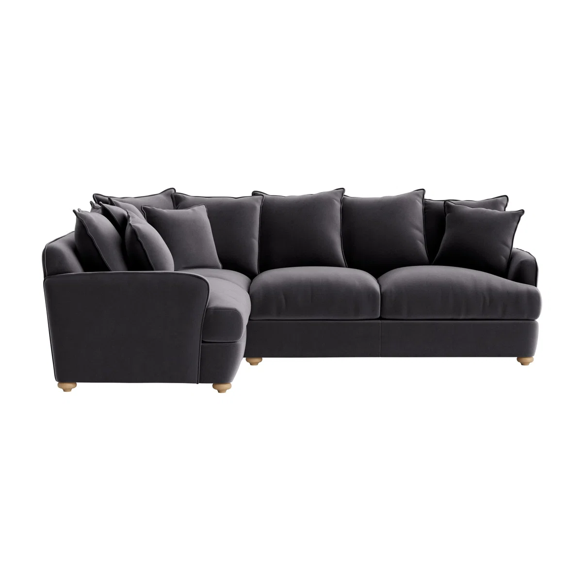 Smooch Corner Sofa - Large Left Hand - Clever Velvet - Wire Wool – image 1