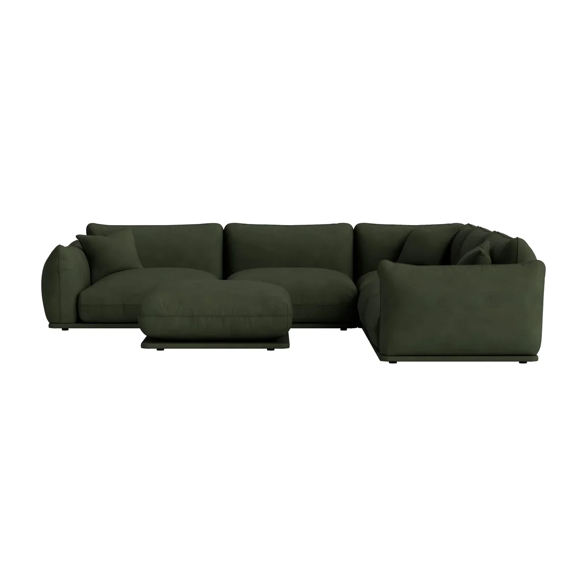 Blockbuster Modular Corner Sofa with Footstool, Large Even (Woody Walk Clever Cotton) – image 1