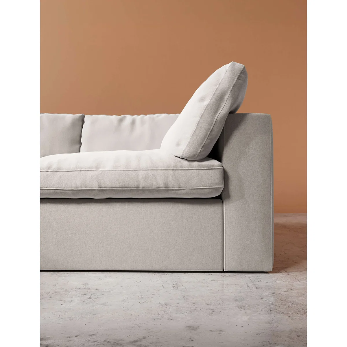 Swoon Crushed Velvet Left Hand Chaise Sofa Cream – image 2