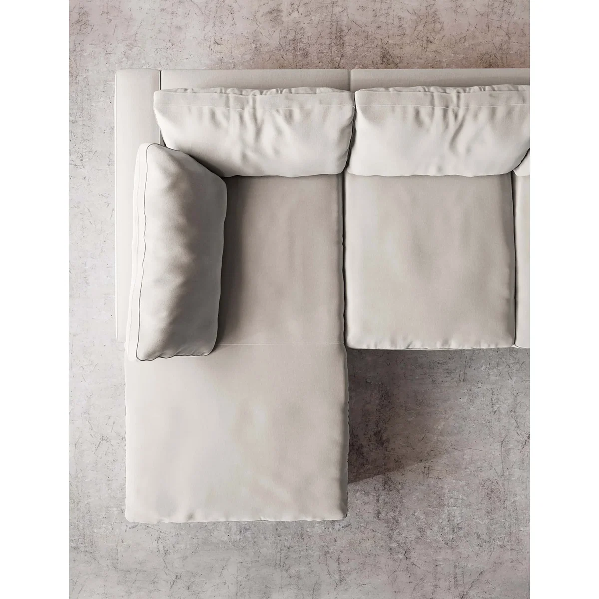 Swoon Crushed Velvet Left Hand Chaise Sofa Cream – image 3